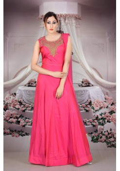 Rani Pink Color With Rich Embroidery Work New Designer Anarkali Suit